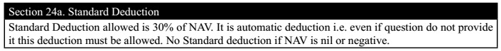 Section - 24a : Standard Deduction ( Under House Property Income)
